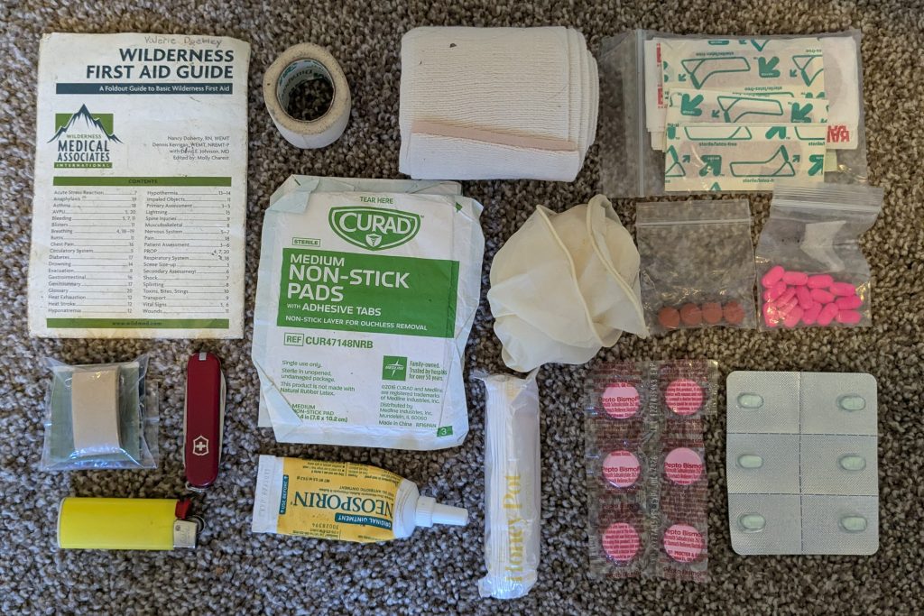 homemade backpacking first aid kit